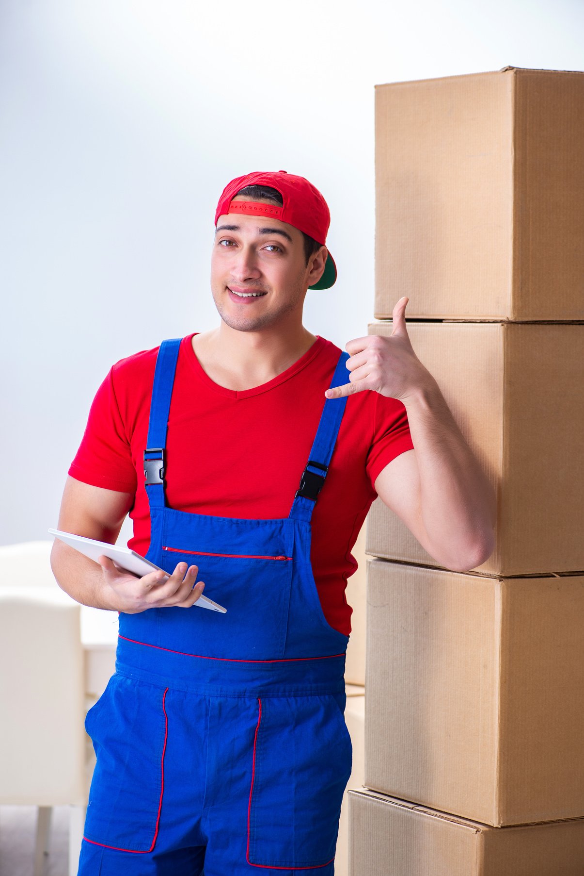 Contractor Worker Moving Boxes 